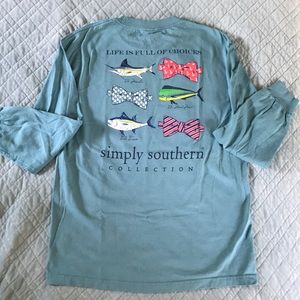 Simply Southern Long Sleeve TShirt Aqua Mint/Teal